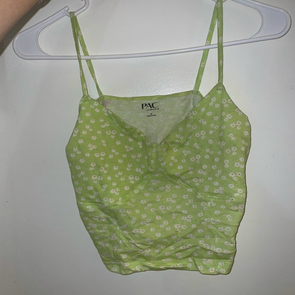 PACSUN GREEN FLORAL TOP